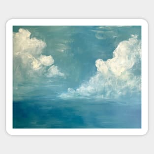 Vintage Elegant White Clouds Blue Sky Sticker